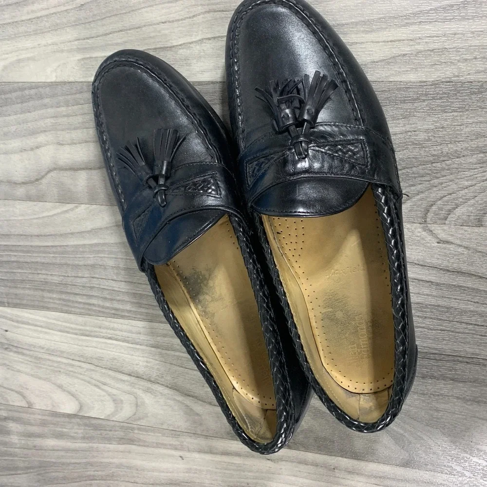 Allen Edmonds black braided tassel mens loafer dress slip on shoes 11 D Medium